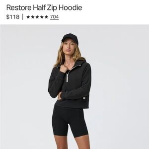 Vuori Restore Half Zip Hoodie in color washed black